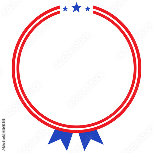 America American Flag Circle Frame Banner Badge Ribbon Design Template