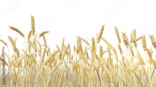 Ears of Golden Wheat Cut Out in 8K Resolution  Realistic Lighting  