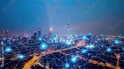 Smart City and network connection concept