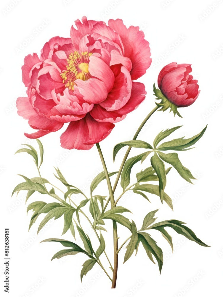 watercolor clipart of a carnation flower