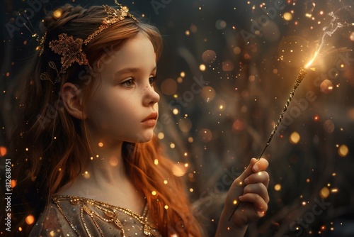 Join a Princess Wielding Her Magical Wand, Ready to Illuminate the World with Wonder and Whimsy photo