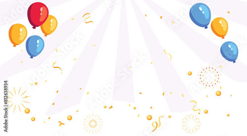 Abstract background with Happy birthday, Grand Opening party concept. flat design Colorful Helium air balloon, balls isolated on background.