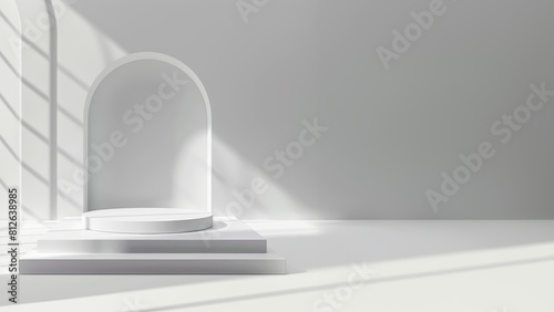 White Product Podium Background with creative shadows