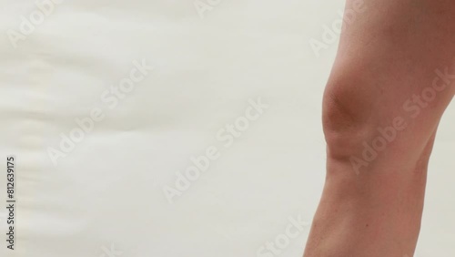 Legs and knee muscles man human anatomy & Body Parts -  closeup human body isolated on white background studio photo