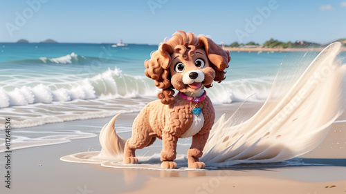 dog-dog on the beach