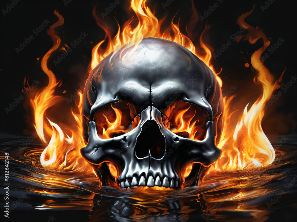Perfect combination of skulls and fire and water Perfect combination of skulls and fire and water