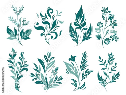 Wallpaper Mural seamless pattern with green leaves Torontodigital.ca