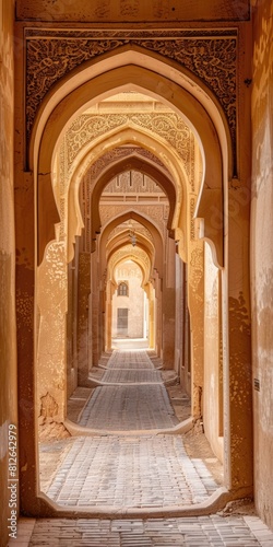 Saudi Arabia Arch: Ornate Archway Spanning an Empty Alley in Jazan Province photo
