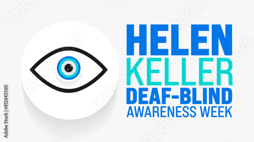 June is Helen Keller Deaf Blind Awareness Week background template. Holiday concept. use to background, banner, placard, card, and poster design template with text inscription and standard color.