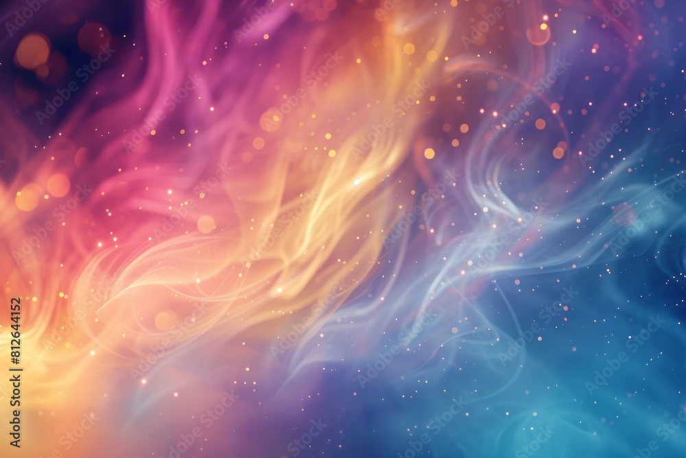 Vibrant abstract background with swirling colors and glowing, sparkling particles, creating a dreamlike atmosphere Vibrant abstract background with swirling colors and glowing, sparkling particles, creating a dreamlike atmosphere