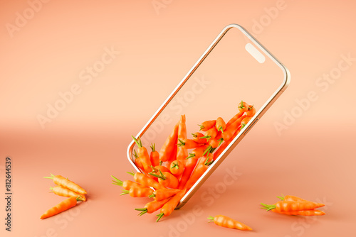 3d rendering of mockup smartphone empty screen