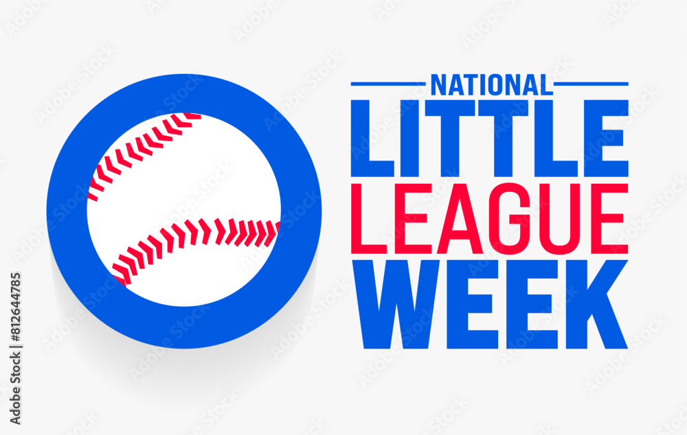 June is National little league week background template. Holiday