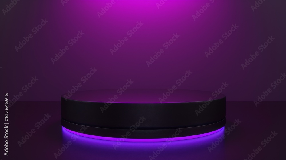 Purple LED Light on Black Table Purple LED Light on Black Table