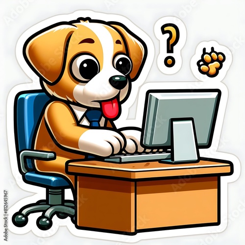 dog and computer