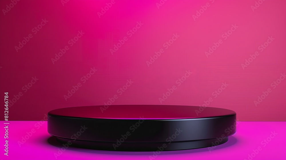 Elegant Black Table With Pink Light Elegant Black Table With Pink Light