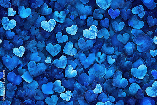 blue Heart Background | Love and Affection Design | Romantic Symbol, Warm Emotions, Vibrant blue, Heartfelt Sentiments
 photo