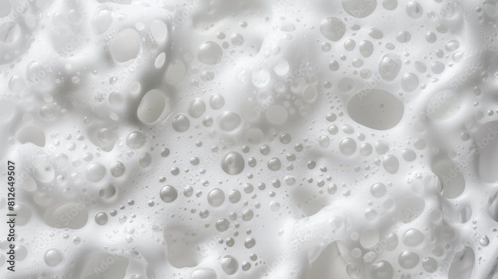 A detailed macro shot of a white foamy texture, highlighting a diverse array of bubble sizes creating a unique pattern.
A detailed macro shot of a white foamy texture, highlighting a diverse array of bubble sizes creating a unique pattern.