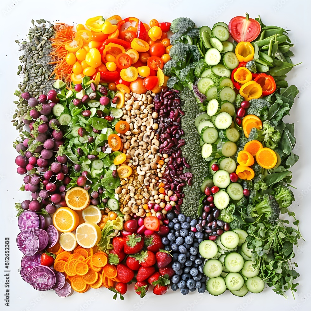 salad bar filled with an array of colorful vegetables , white background salad bar filled with an array of colorful vegetables , white background