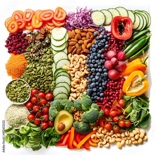salad bar filled with an array of colorful vegetables   white background