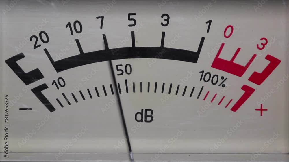 Decibel meter, part of sound equipment, macro shot 4k