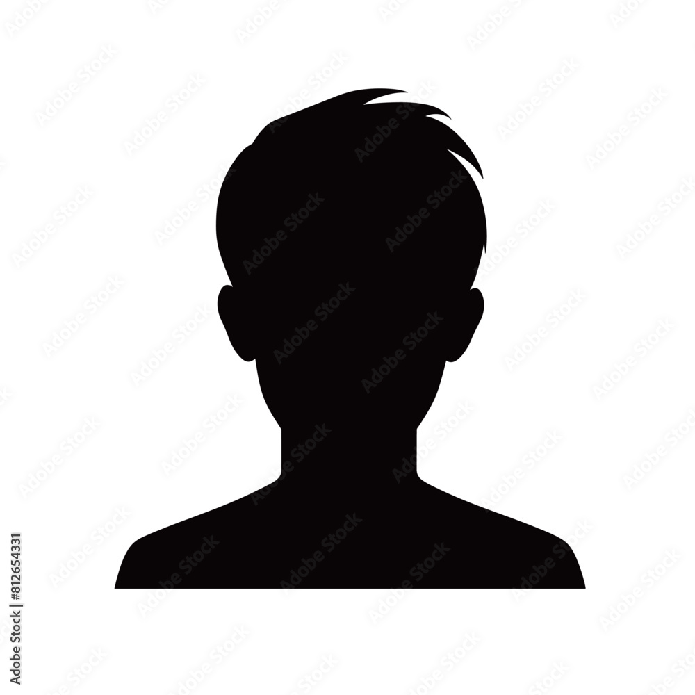 Male person avatar silhouette isolated Male person avatar silhouette isolated