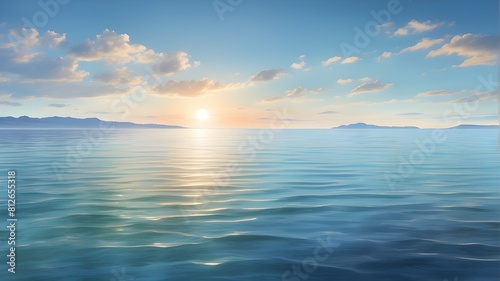 Viewers are invited to lose themselves in the serene beauty of nature as they take in the serene ripples created by the summer sun on the calm sea surface.
