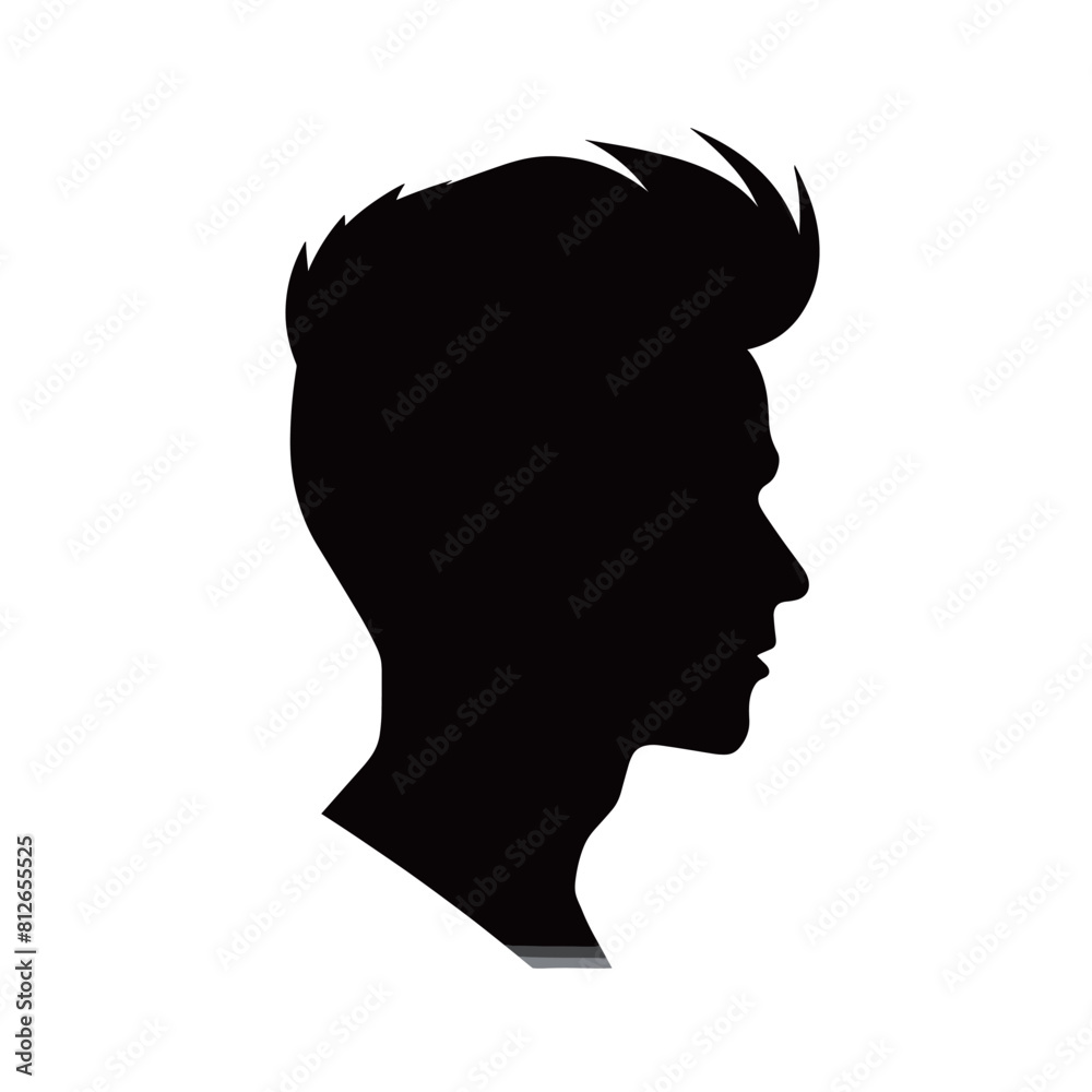 Avatar icon black vector silhouettes isolated on white background
