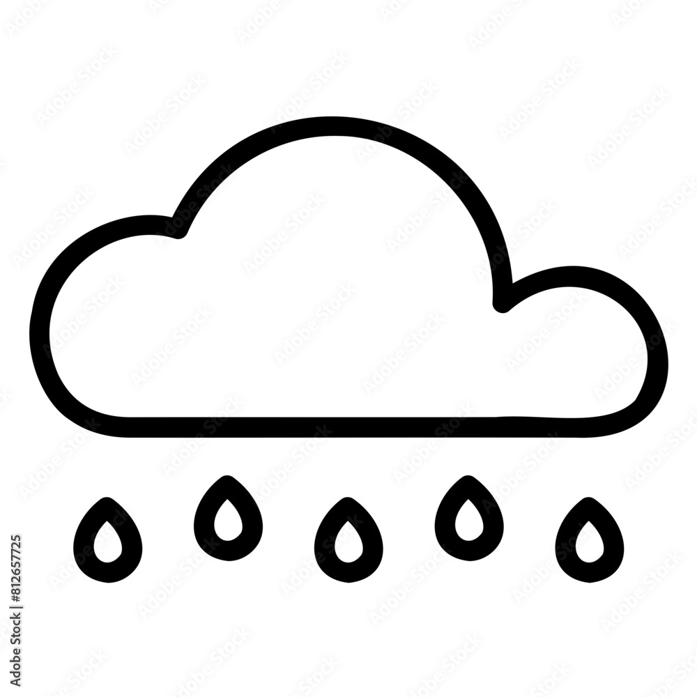Cloudy with Rain Weather Icon Outline Cloudy with Rain Weather Icon Outline