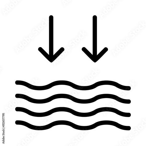 Falling Water Level Weather Icon Outline