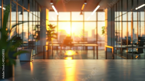 A beautiful blurred background of a light modern office interior
