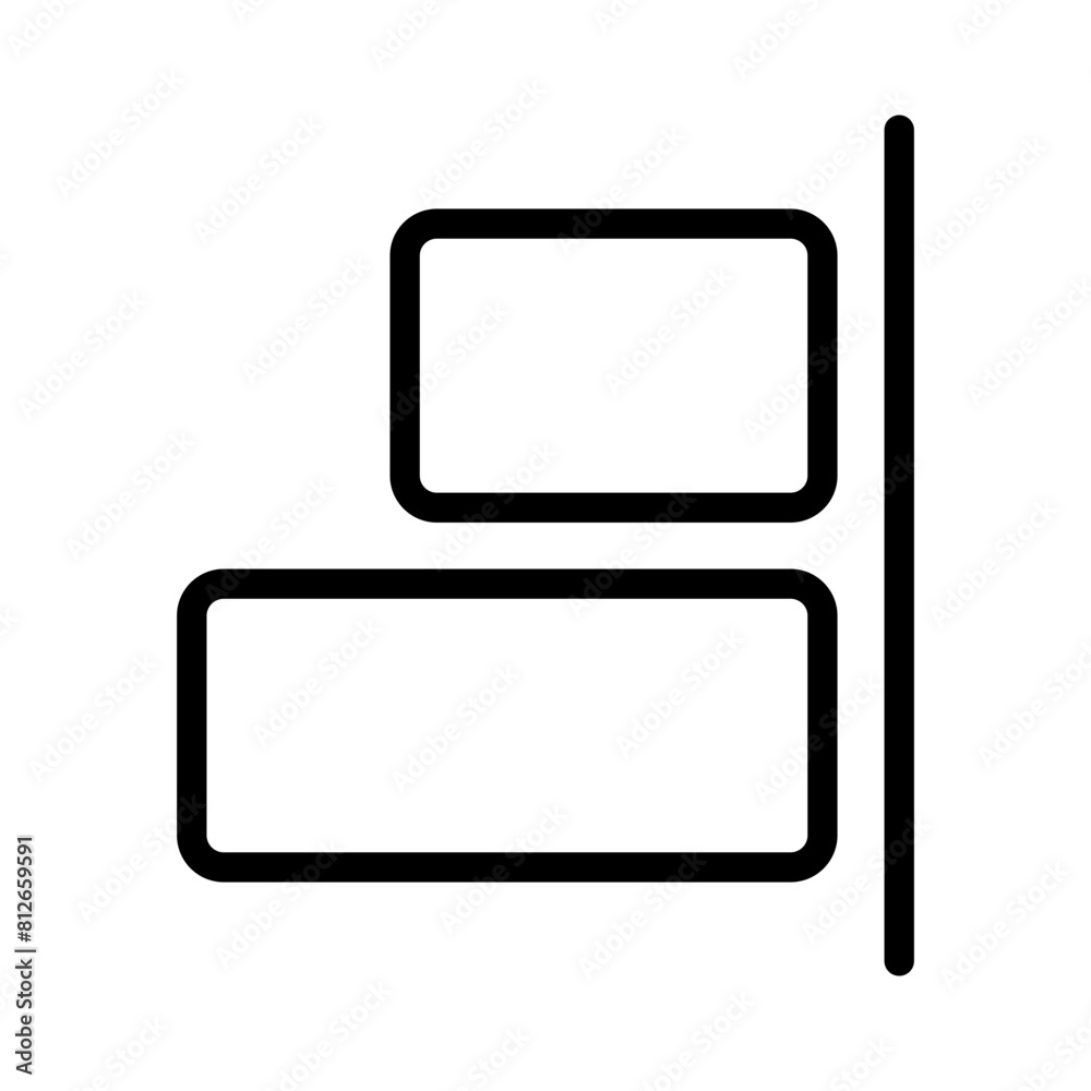 Horizontal right alignment icon from user interface collection Thin linear Horizontal right alignment icon, Line, Solid, Flat Line, Suitable for Web Page, Mobile App, UI, UX design Horizontal right alignment icon from user interface collection Thin linear Horizontal right alignment icon, Line, Solid, Flat Line, Suitable for Web Page, Mobile App, UI, UX design