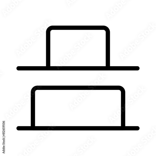 Vertical bottom distribution icon from user interface collection Thin linear Vertical bottom distribution icon, Line, Solid, Flat Line, Suitable for Web Page, Mobile App, UI, UX design