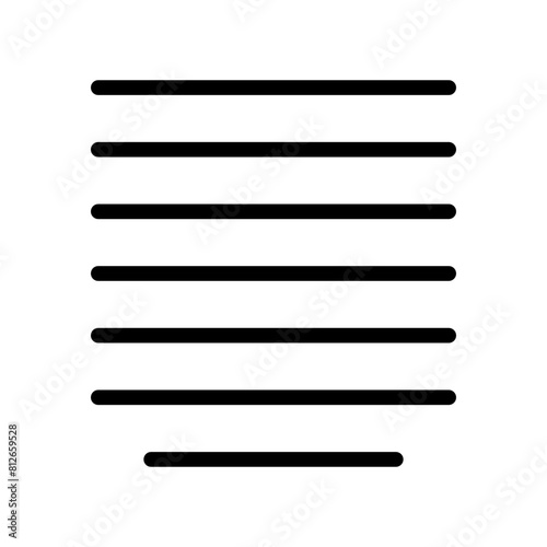 Text justify alignment icon from user interface collection Thin linear Text justify alignment icon, Line, Solid, Flat Line, Suitable for Web Page, Mobile App, UI, UX design