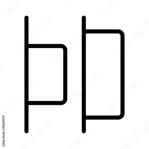 Horizontal left distribution icon from user interface collection Thin linear Horizontal left distribution icon, Line, Solid, Flat Line, Suitable for Web Page, Mobile App, UI, UX design