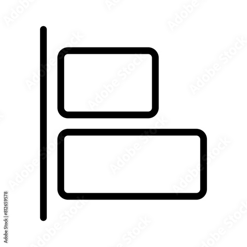 Horizontal left alignment icon from user interface collection Thin linear Horizontal left alignment icon, Line, Solid, Flat Line, Suitable for Web Page, Mobile App, UI, UX design