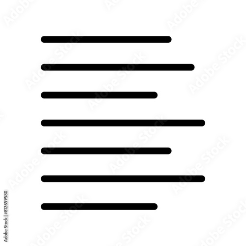 Left alignment icon from user interface collection Thin linear left alignment icon, Line, Solid, Flat Line, Suitable for Web Page, Mobile App, UI, UX design