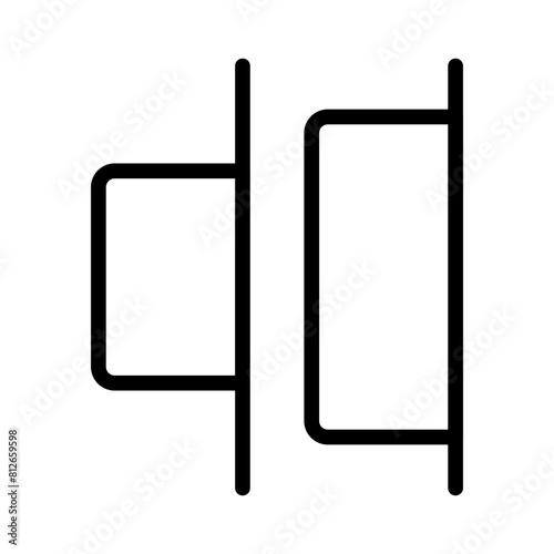 Horizontal right distribution icon from user interface collection Thin linear Horizontal right distribution icon, Line, Solid, Flat Line, Suitable for Web Page, Mobile App, UI, UX design