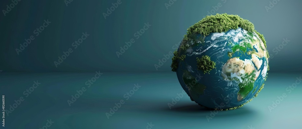 Earth globe flat design side view environmental theme 3D render Analogous Color Scheme Earth globe flat design side view environmental theme 3D render Analogous Color Scheme