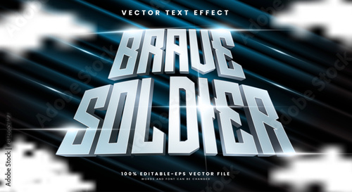 Brave Soldier 3d editable vector text effect Template