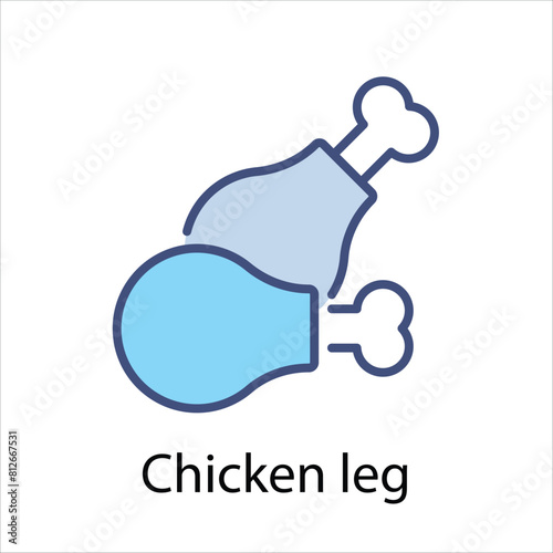 Chicken leg vector icon