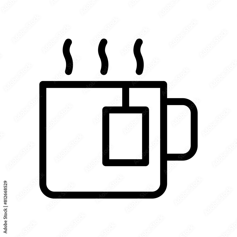 Tea, beverage icon, Line, Solid, Suitable for Web Page, Mobile App, UI, UX design