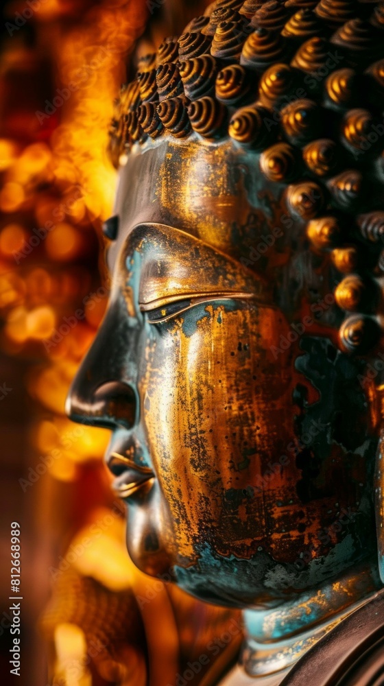 Obraz premium Buddha Meditation Statue in Gold