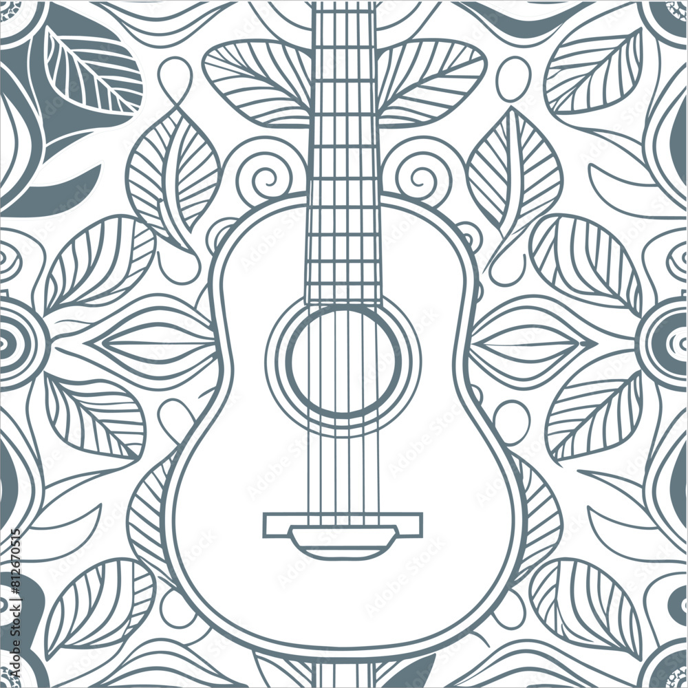 music notes design with a floral background and a symbol for music. music notes design with a floral background and a symbol for music.