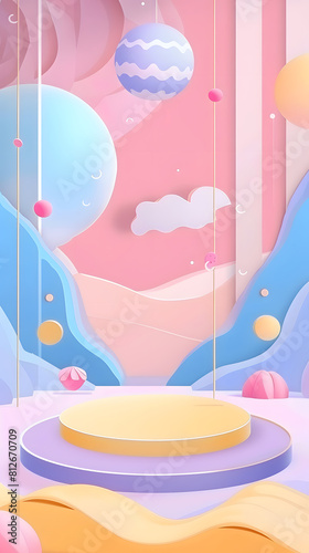 Mega sale special offer, Stage podium percent, Stage Podium Scene with for Award, Decor element background. Vector illustration. Generative Ai.