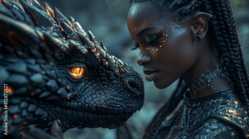 A fantasy movie about a girl who befriends a dragon. photo