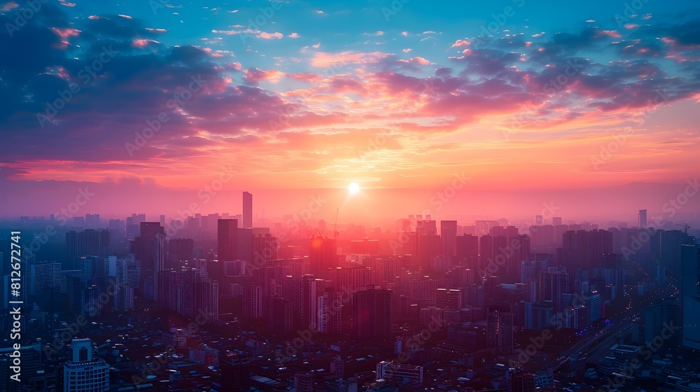 Stunning Cityscape at First Light of Dawn Bringing New Opportunities and Embracing the Energy of New Beginnings Stunning Cityscape at First Light of Dawn Bringing New Opportunities and Embracing the Energy of New Beginnings