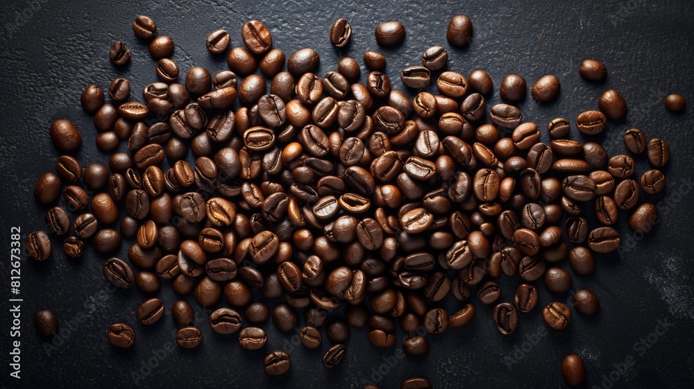 Roasted coffee beans, background, background completely filled with beans, rich look Roasted coffee beans, background, background completely filled with beans, rich look