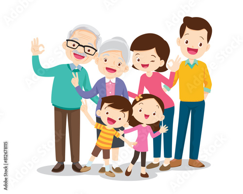 Big happy multi-generational family siblings relatives portrait