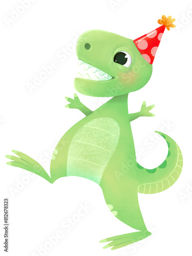T-rex with birthday hat png (ID: 812678323)