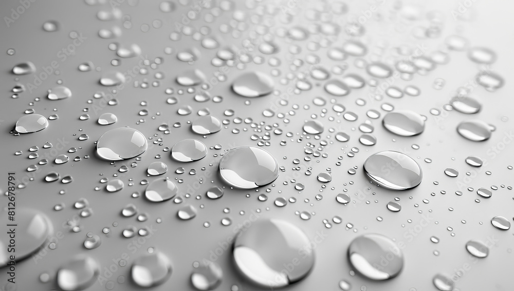 Realistic Bubbles and Dew on White Surface: Abstract Elegance